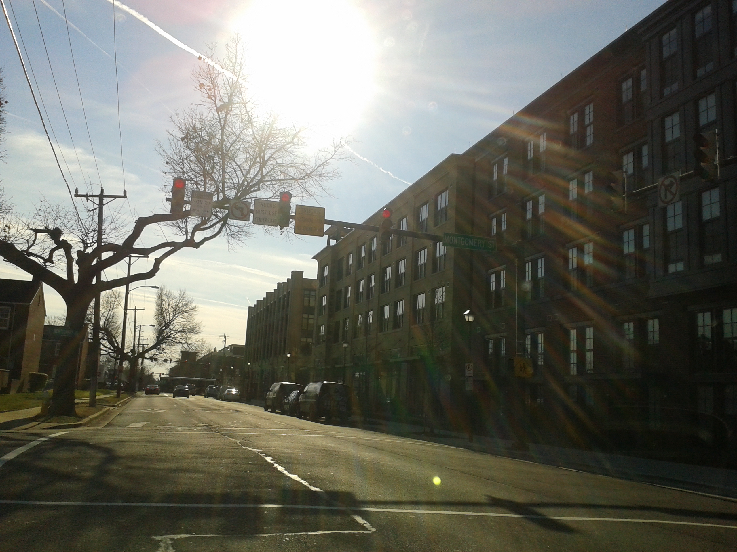 Apartment building beside an Alexandria street.