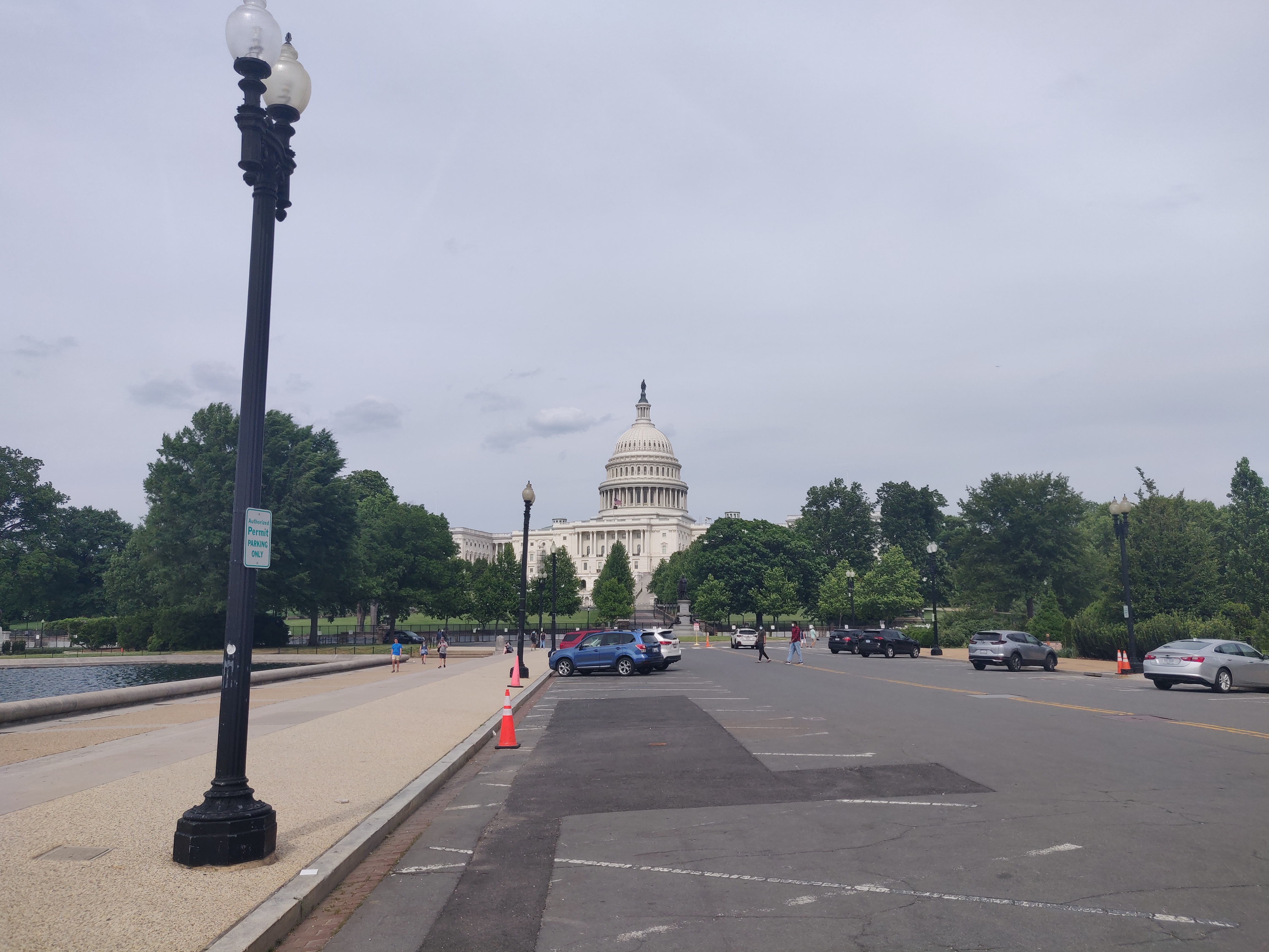 The dome and facade of the United States Capitol.