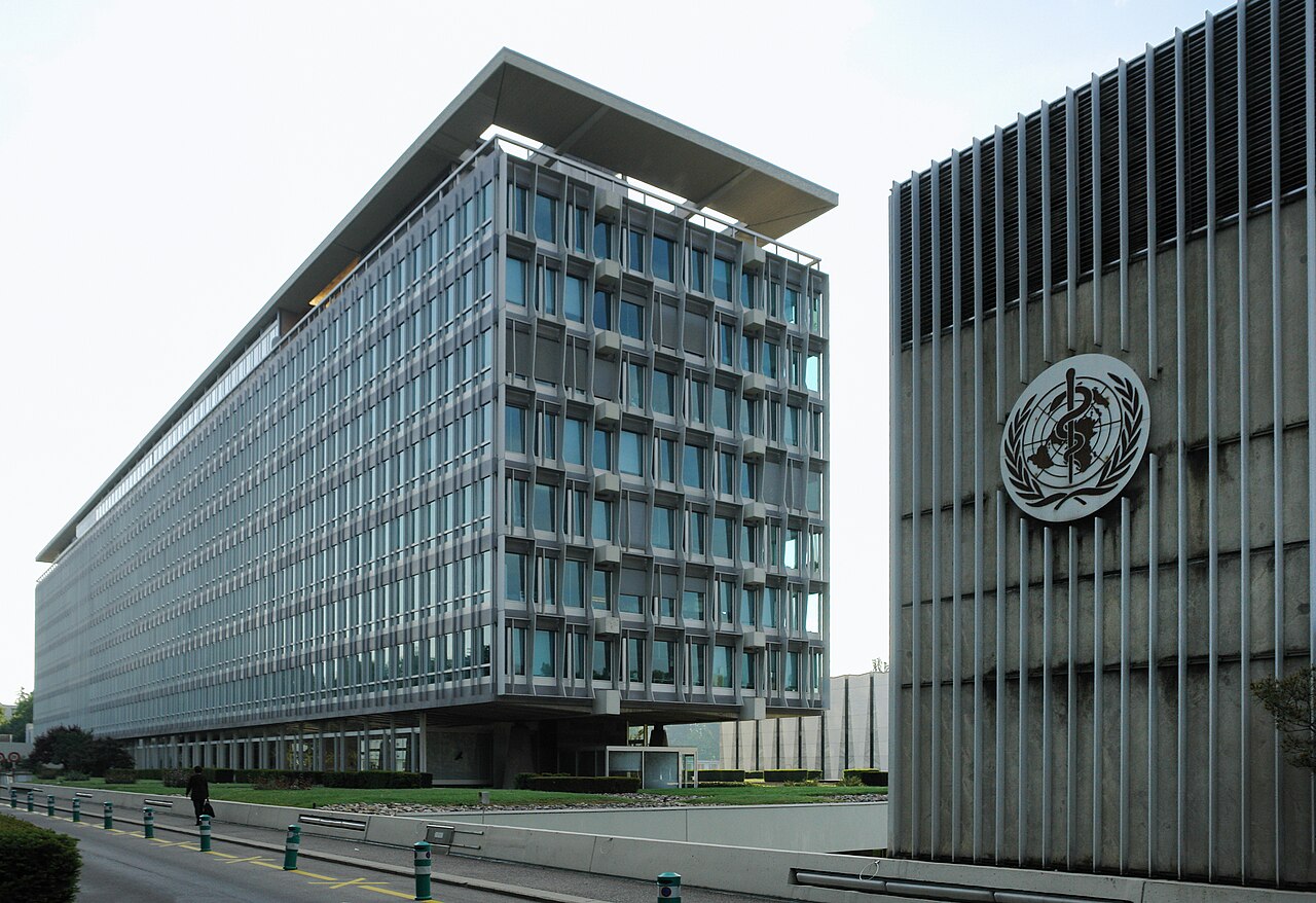 The World Health Organization headquarters building in Geneva.