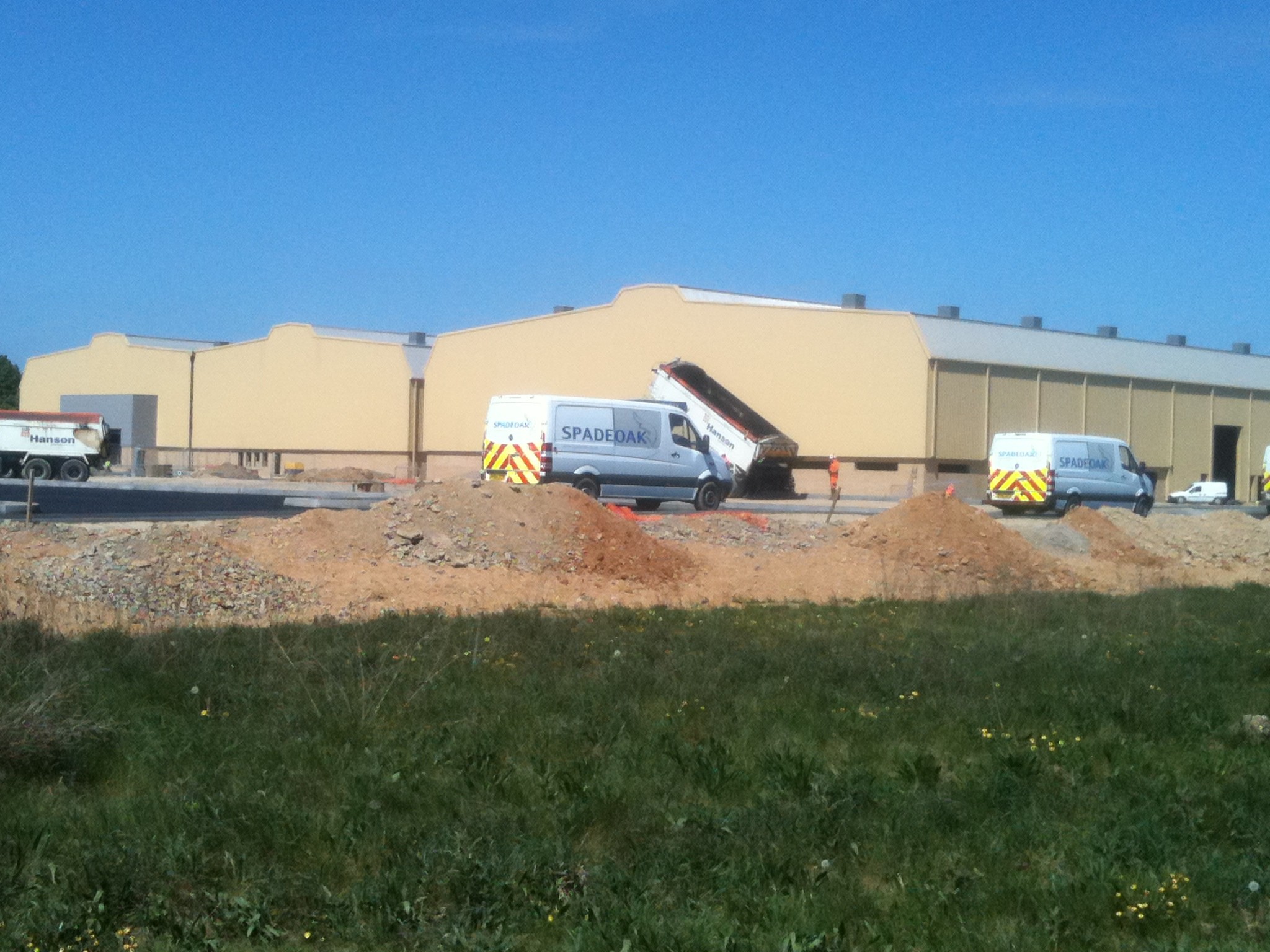 Large studio-tour buildings during construction in 2011