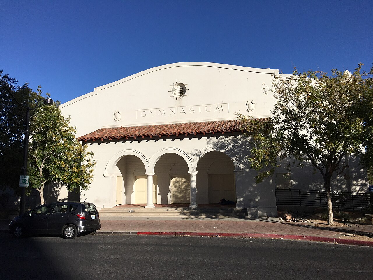 Mission-style Historic Fifth Street School building in Las Vegas.
