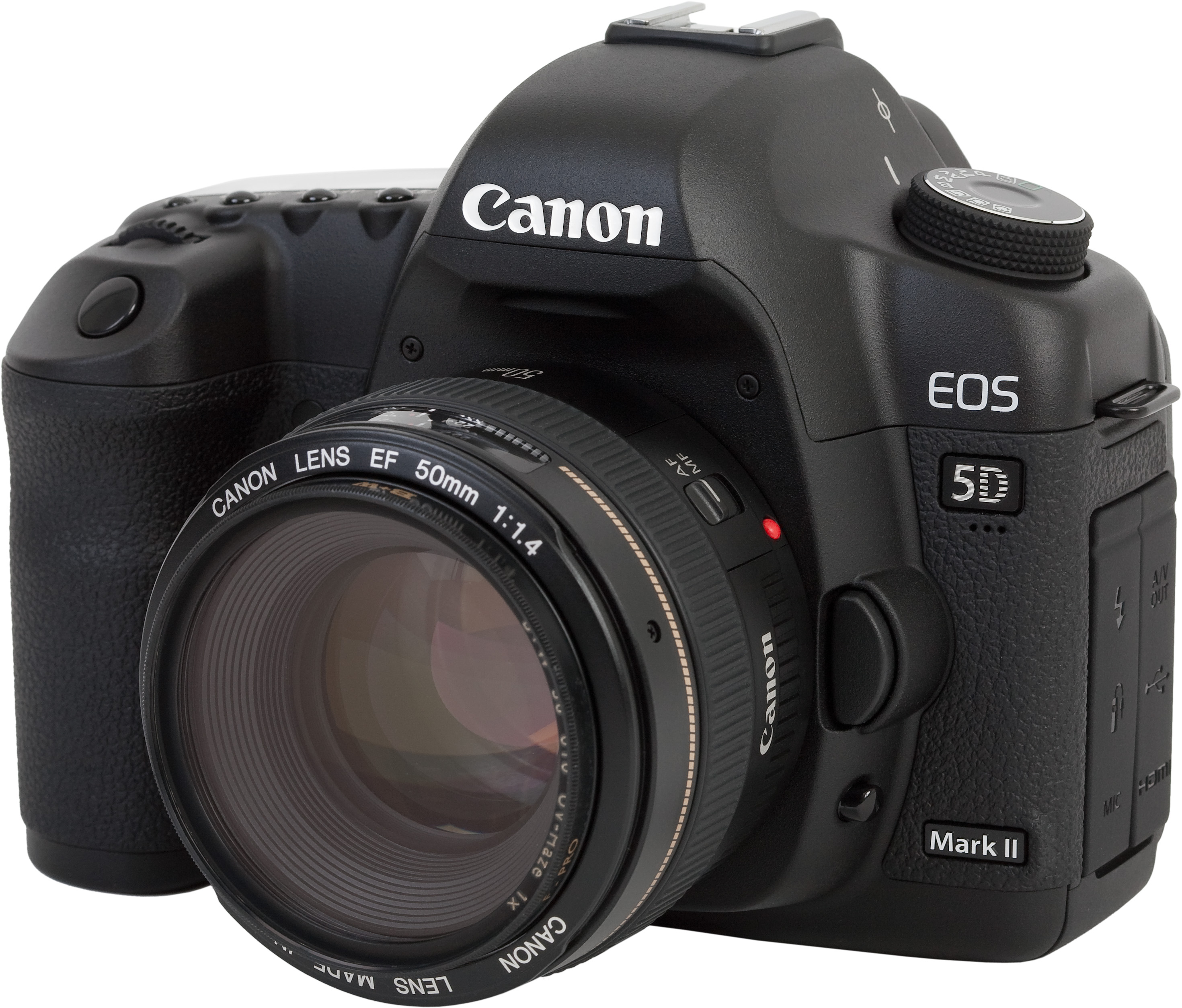 A black digital camera fitted with a lens.