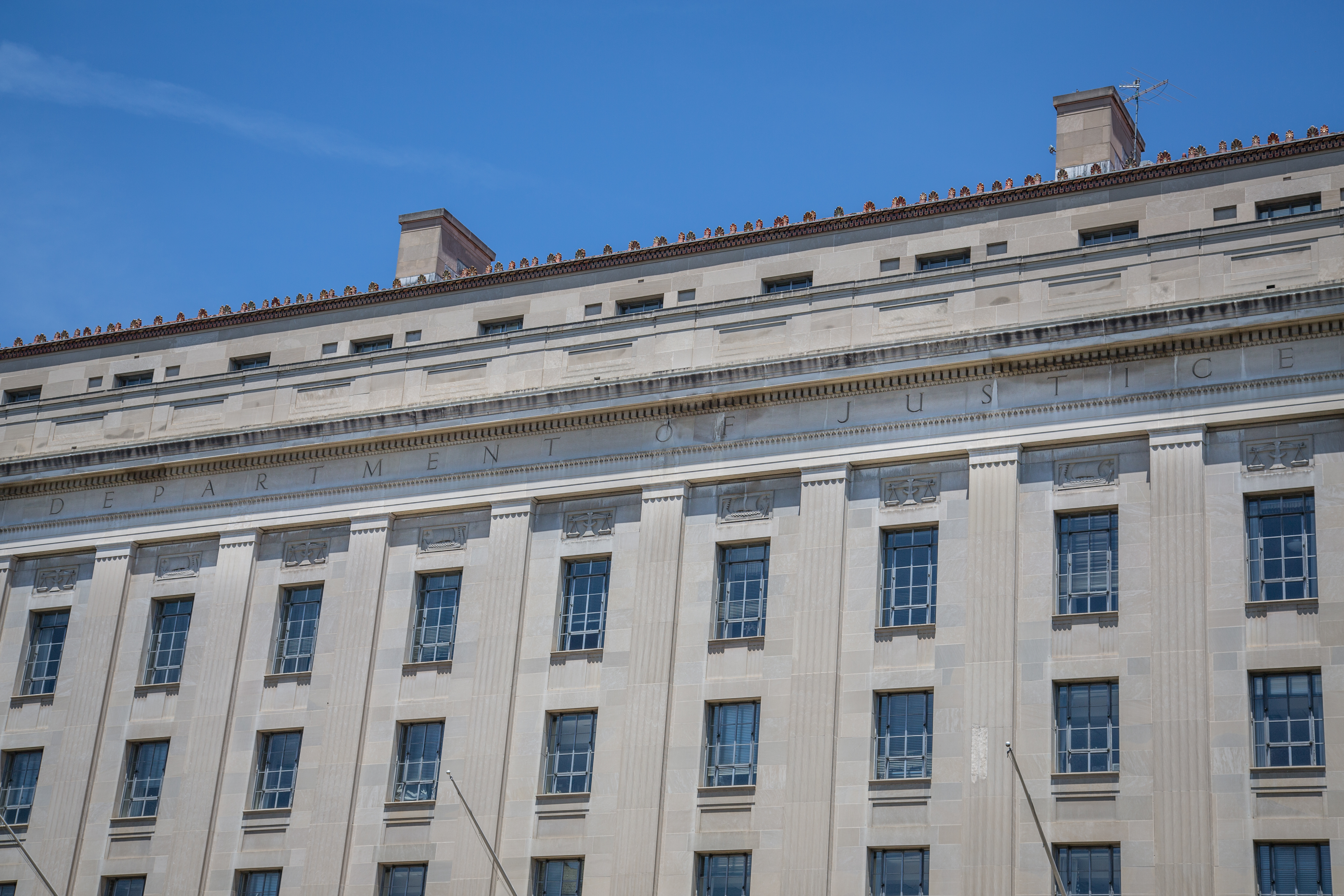 Justice Department headquarters exterior in Washington.