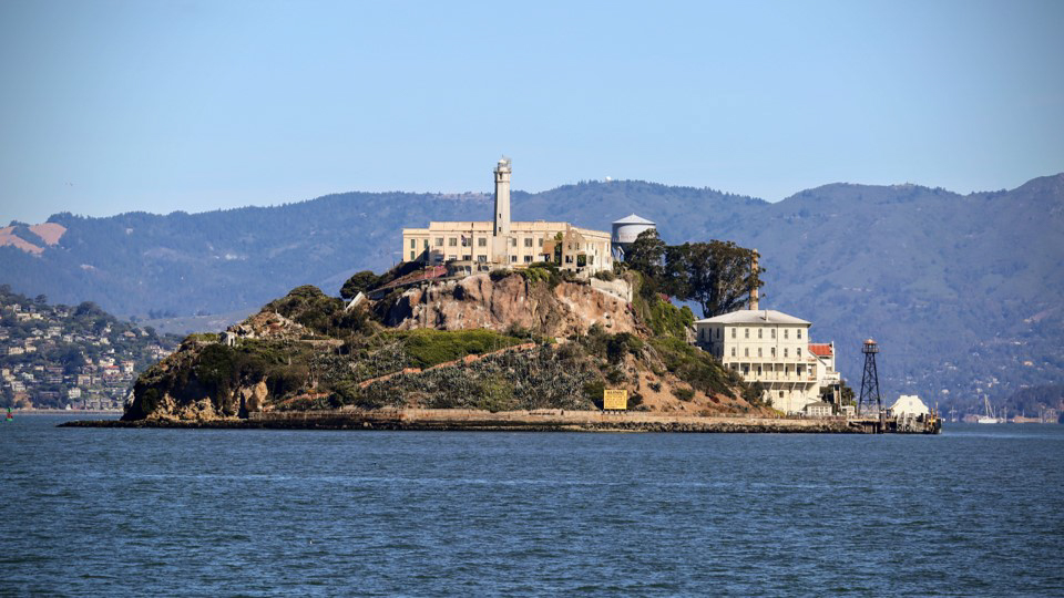 Alcatraz Island viewed from water.