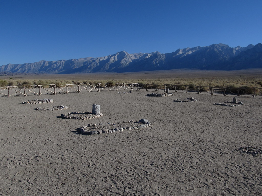 Graves and mountains at Manzanar.