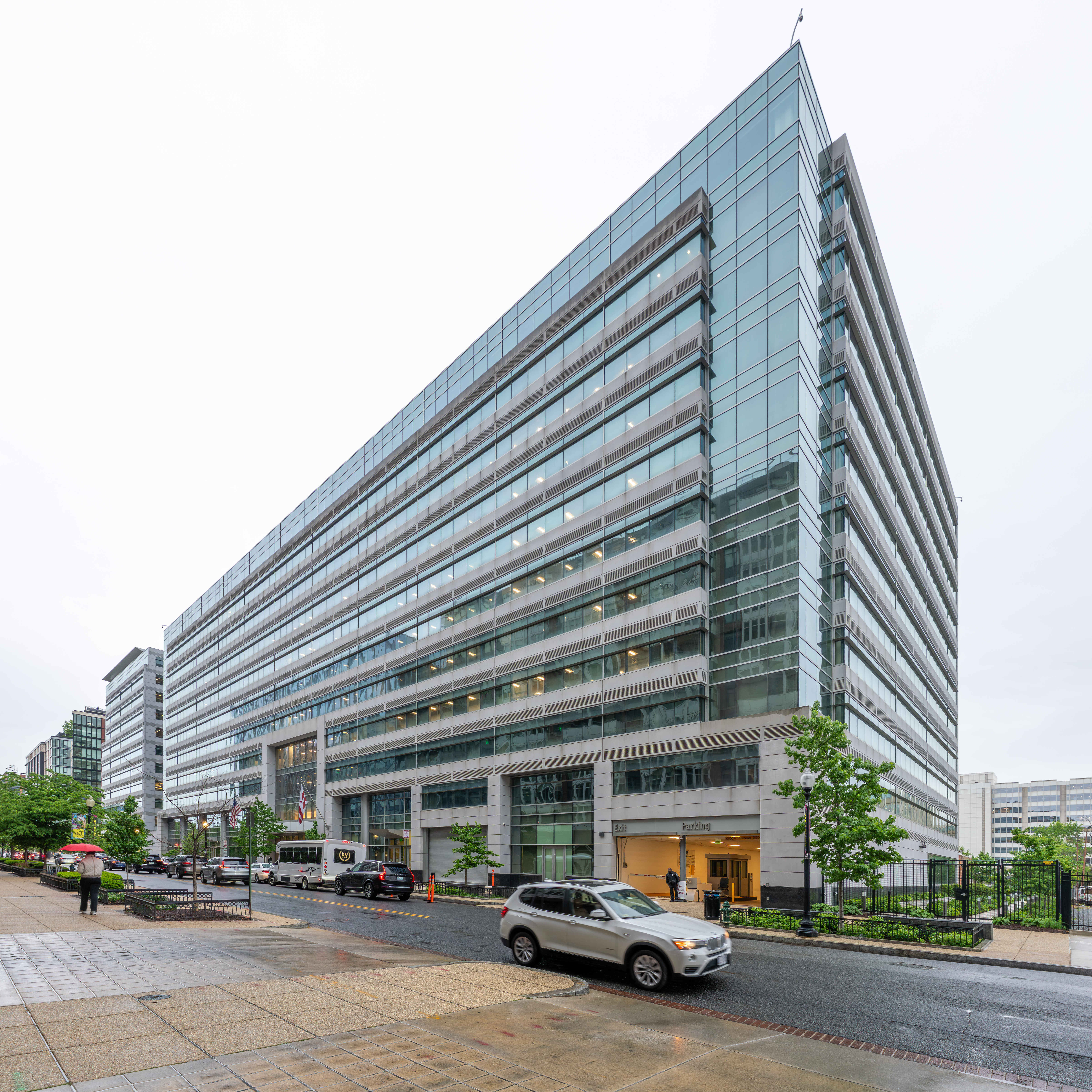 Glass facade of the FCC building.
