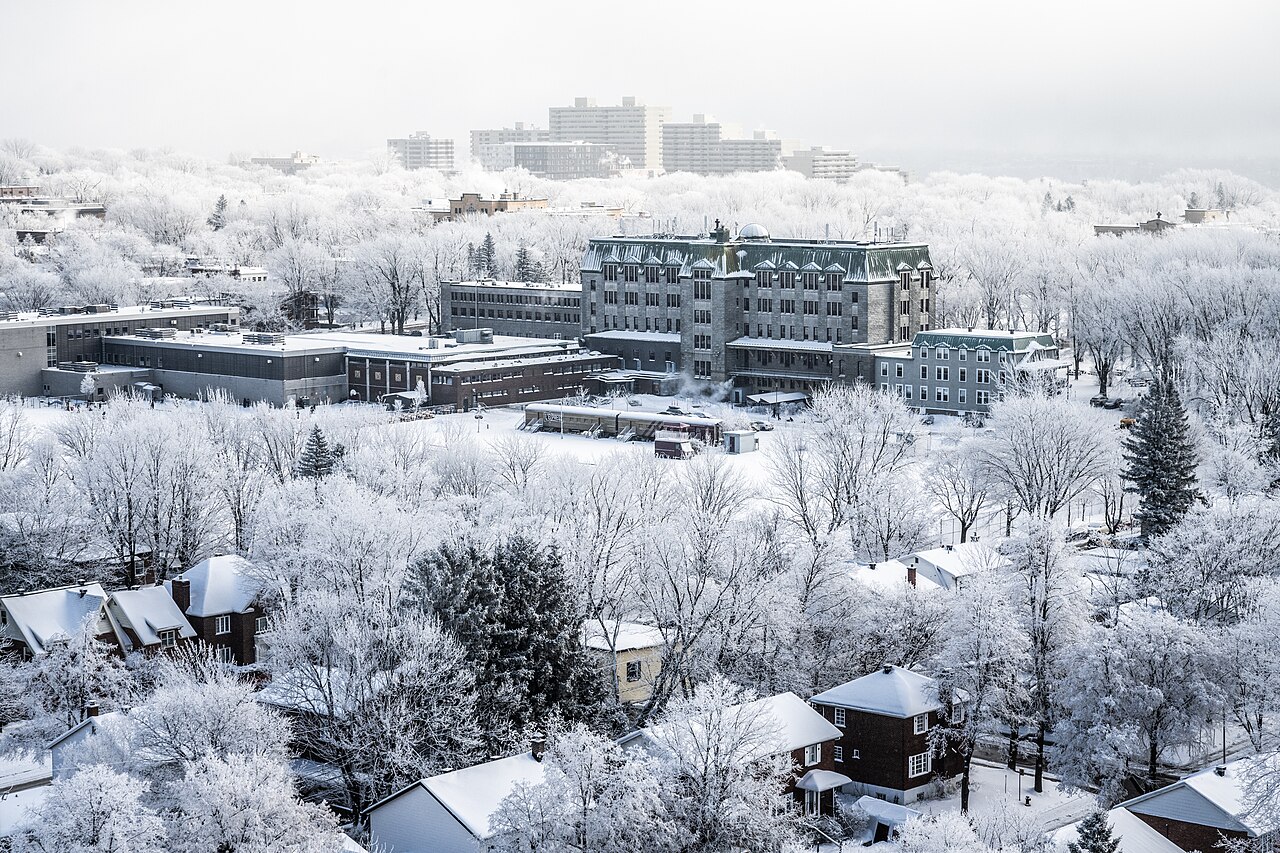 Québec City in snow and fog, photographed December 6, 2023