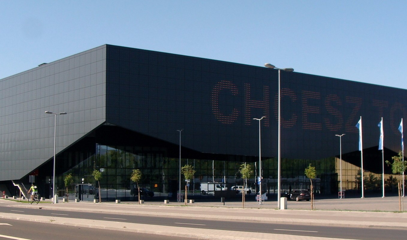 Exterior of the athletics arena in Toruń, Poland.
